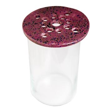 Disque pique-fleurs en faïence , pourpre, 13,5 cm de diam. [3]