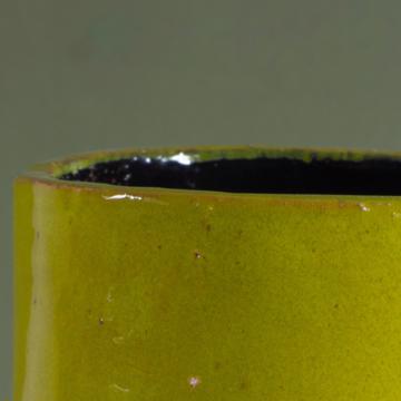 Vase étroit en faïence, vert pomme [3]