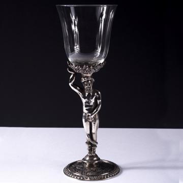 Adam and Eve glasses in crystal and silver plated, silver, adam [1]
