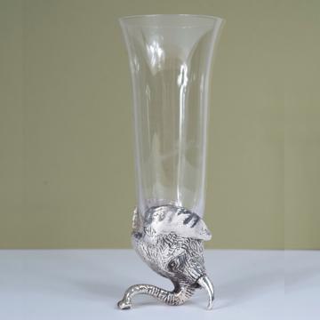 Elephant champagne glass in crystal and silver or gold plated
