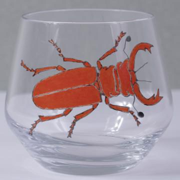 Scarab Glass in Enamel on Crystalline, strong orange [2]