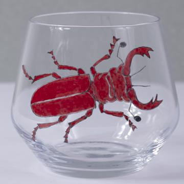 Verre Scarabée en Email sur Cristallin, rouge [2]