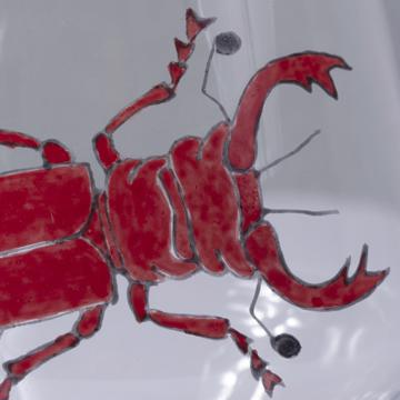 Verre Scarabée en Email sur Cristallin, rouge [4]