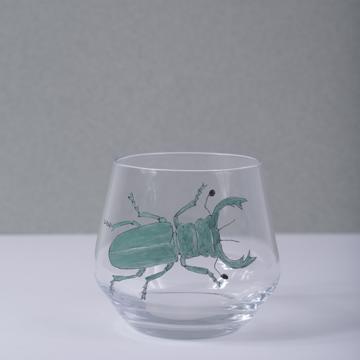 Verre Scarabée en Email sur Cristallin, vert mer [1]