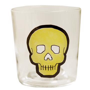 Verre Vanité en Email sur Cristallin, jaune