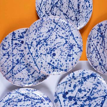 6 assiettes brunch Oxyde en faïence, bleu foncé [2]