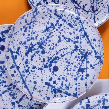 6 assiettes brunch Oxyde en faïence, bleu foncé [3]