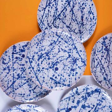 6 Oxide brunch plates in earthenware 