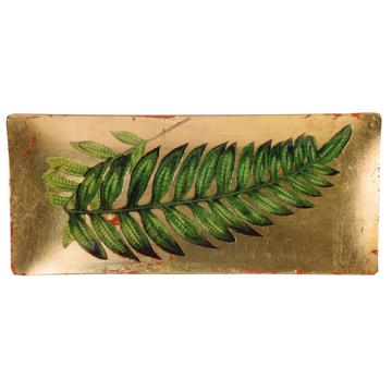 Plats Feuillage en Découpage sous verre, or, fougère [3]