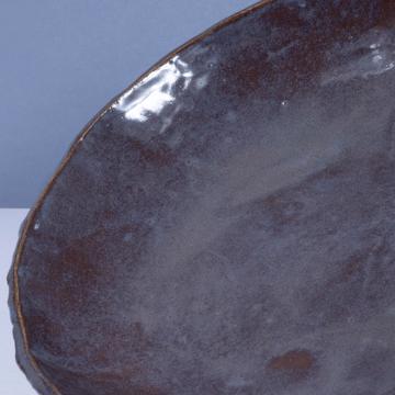 Birds service in stamped sandstone, bronze, deep plate [4]