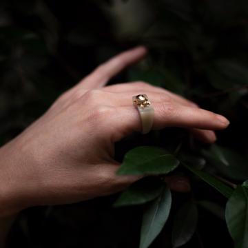 Bague Coccinelle en Corne