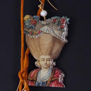 Boucles d'oreilles Marquises en découpage, multicolore, oreille percée [3]