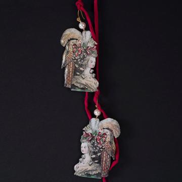 Large marquises Earrings en découpage, multicolor, pierced ear [1]