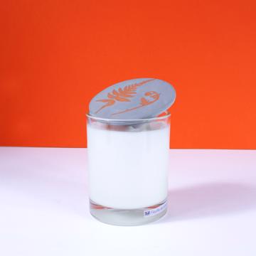 Bougie Parfumée en verre et faïence, gris clair, feuille de tomate [2]