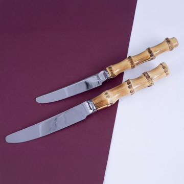 Bamboo cutlery in forged metal, nature, table knife [1]