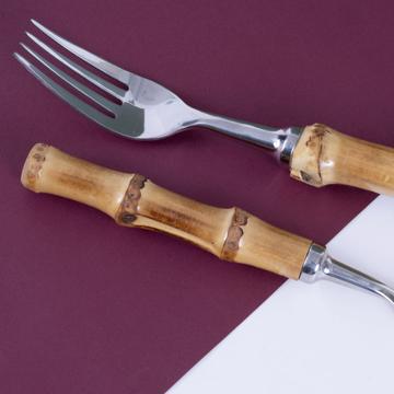 Fourchettes Bambou en métal forgé, nature, table  [2]