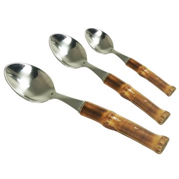 Cuillères Bambou en inox, nature, dessert [3]