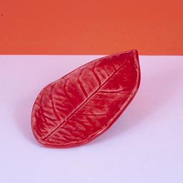 Petite feuille citronnier en faïence
