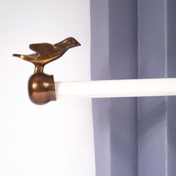 Bird Curtain rod end in casted bronze