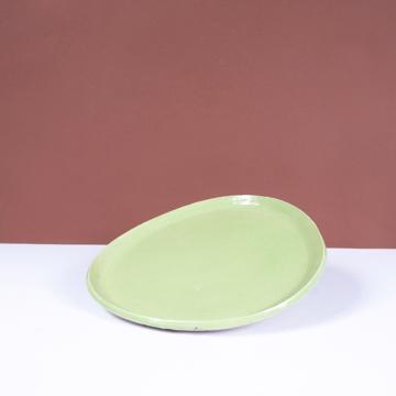 Birds brunch plate in stamped sandstone, light green [1]