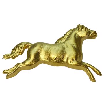 Horse Pin's silver or gold plated on Copper , mat gold