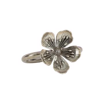 Leaves napkin rings in plated copper, silver, flower [2]