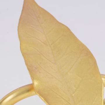 Leaves napkin rings in plated copper, mat gold, laurel [2]