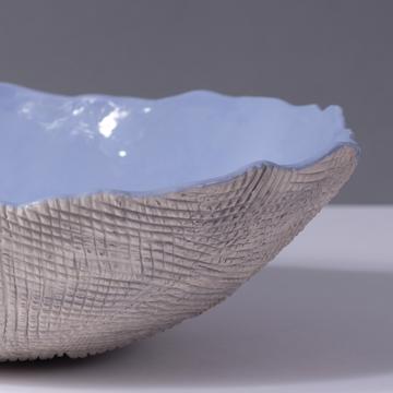 Reef salad bowl in stamped stoneware, violet blue  [3]