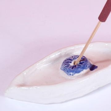 Eye incense base in earthenware, dark blue [2]