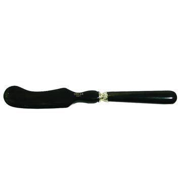 Tsarevitch Caviar Knife in horn, black, spreader [3]