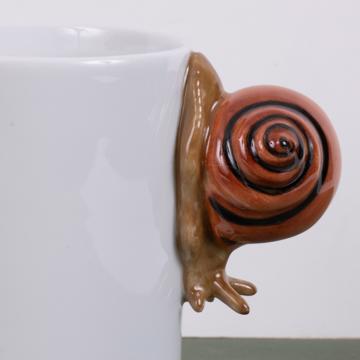 Tasse Escargot en porcelaine de Limoges, brun [2]