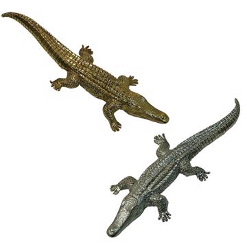 Crocodile salt and pepper shaker in silver or gold plated, multicolor, set of 2 [3]