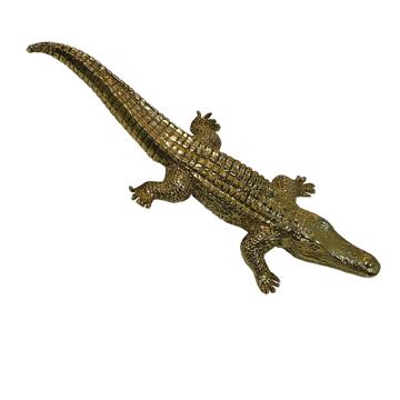 Crocodile salt and pepper shaker in silver or gold plated, gold