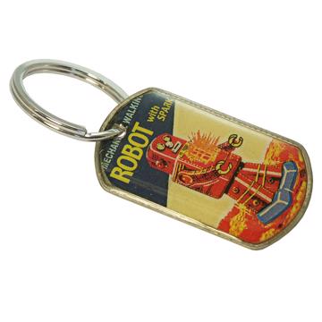 Porte clé Robot en Résine et Aluminum, rouge