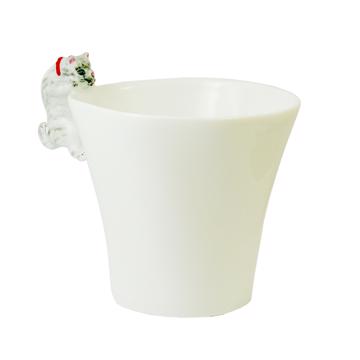 Tasse Chat en porcelaine de Limoges, gris clair, café/thé [3]