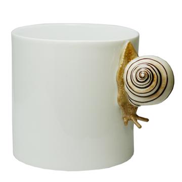 Tasse Escargot en porcelaine de Limoges, beige [3]