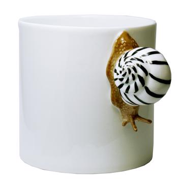 Tasse Escargot en porcelaine de Limoges, noir