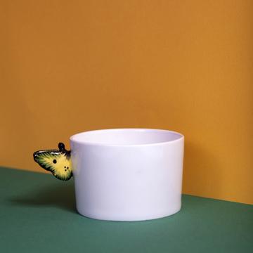 Butterfly Cups in Porcelain, yellow, coffee/tea [1]