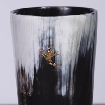 Horn tumbler Frog , gold, 14 cm high [3]