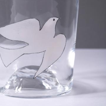 Verre Colombe en Email sur Cristallin, blanc [2]