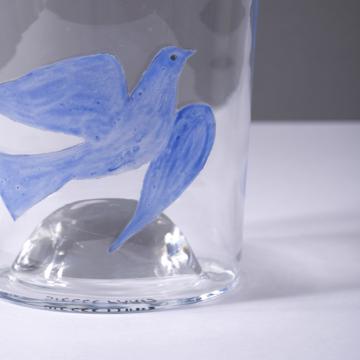 Verre Colombe en Email sur Cristallin, bleu foncé [2]