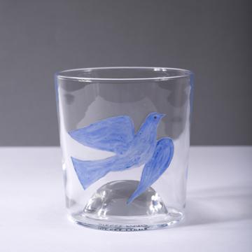 Verre Colombe en Email sur Cristallin, bleu foncé [1]