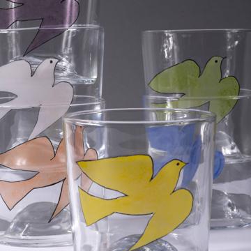 Verre Colombe en Email sur Cristallin, multicolore, collection complète [2]