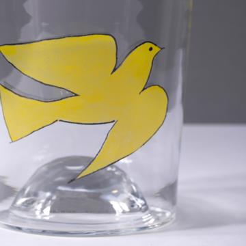 Verre Colombe en Email sur Cristallin, jaune [2]