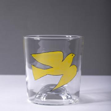 Verre Colombe en Email sur Cristallin, jaune [1]