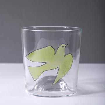 Verre Colombe en Email sur Cristallin, vert clair [1]