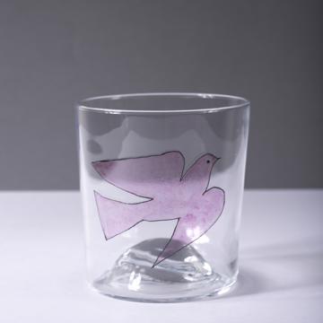 Verre Colombe en Email sur Cristallin