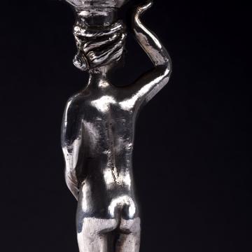 Flûtes à champagne Adam et Eve en cristal et métal argenté, argent, la paire [5]