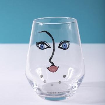 Verres Madame et Monsieur en Email sur Cristallin, multicolore, madame [1]