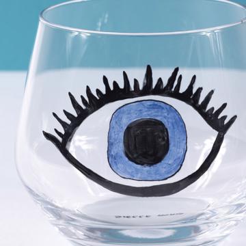 Verre Oeil en Email sur Cristallin, bleu foncé [2]